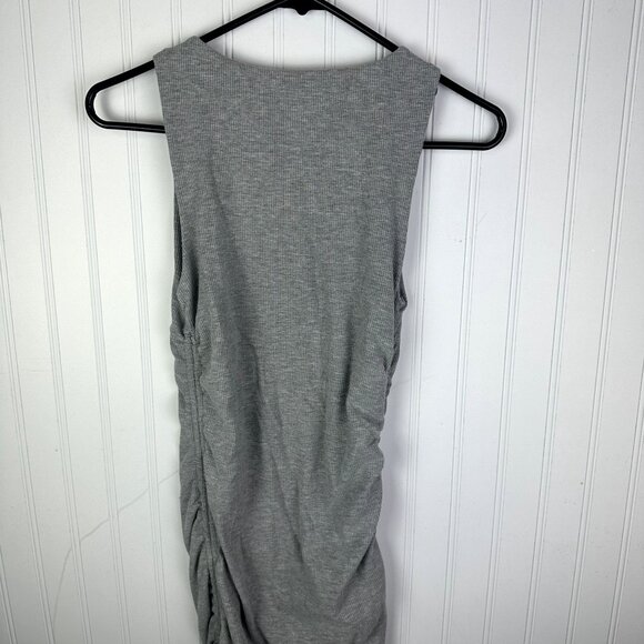 Lulu's Dress Bodycon Stretchy Knit Gray Ruched sides size Medium - Picture 5 of 5